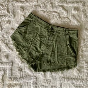 Free People High Waisted Green Shorts